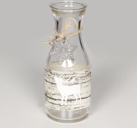 Xmas fles hert - glas - 20 cm