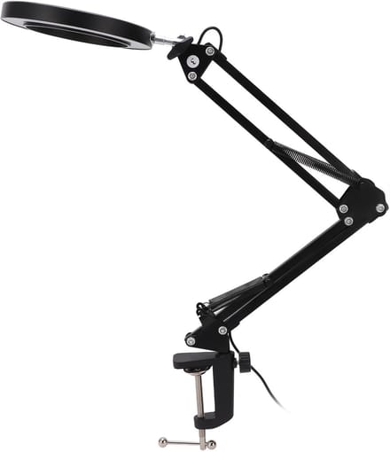 Vergrootglas met Lamp - Werkplek Verlichting - Detaillering Werk - Flexibele Arm 360° - 5x Vergroting - Zilver