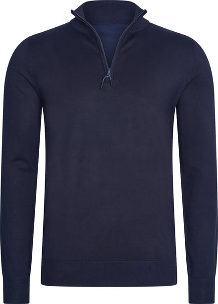 Mario Russo Half Zip Sweater - Trui Heren - Sweater Heren - Coltrui Heren - Navy - M