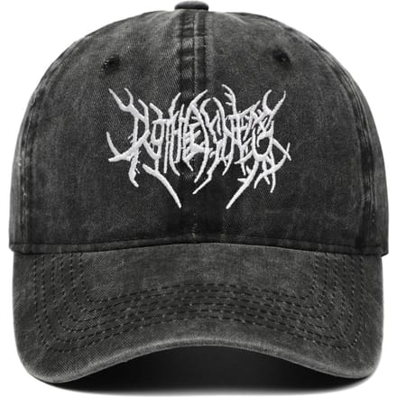 Trendy Geborduurde Rock - Stijl Baseballpet Met Uniek Logo black