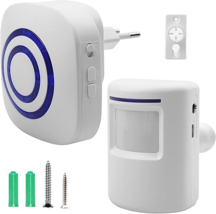 Draadloos Alarm Systeem - Doorgangsdetector Bewegingsmelder - Beveiliging Huis - Groot Bereik - 70 Meter - Wit