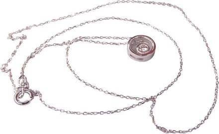 14 karaat wit gouden ketting met hanger cirkel