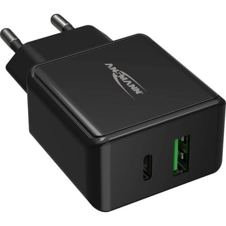 Ansmann HomeCharger HC218PD USB-oplader 18 W 1x USB-A, 1x USB-C USB PD Zwart Binnen