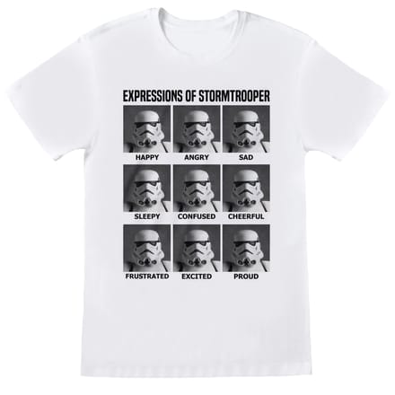 Star Wars Unisex Volwassen Uitdrukkingen van Stormtrooper T-shirt (Wit)