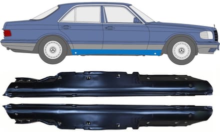 Volledige dorpel voor Mercedes S-Class W126 1979-1991 / Links + Rechts / Set