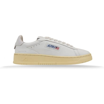 Autry Dallas Low Man Autry Witte lederen sneakers met Jacquard White Leather Logo
