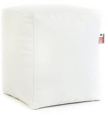 Poef zitzak Cube's Leatherlook White Sit On It ....and Joy !!