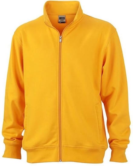 James and Nicholson Unisex Workwear Sweat Jacket (Goudgeel)