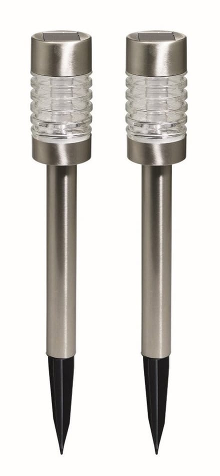 Luxform Torino - Solar Tuinlamp - 2 stuks - 6 Lumen - RVS Zilver