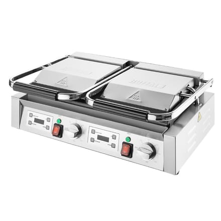 Buffalo dubbele contactgrill geribbelde platen