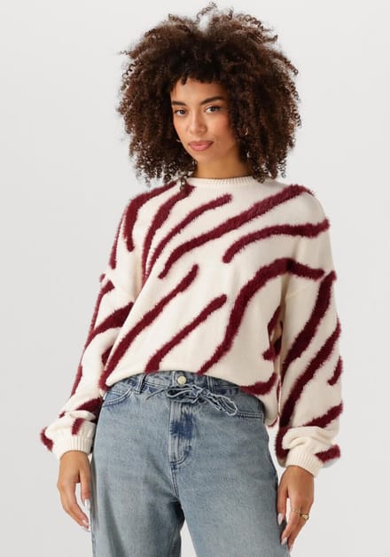 Fabienne Chapot Zebra Pullover Truien & vesten Dames - Sweater - Hoodie - Vest- Creme - Maat S