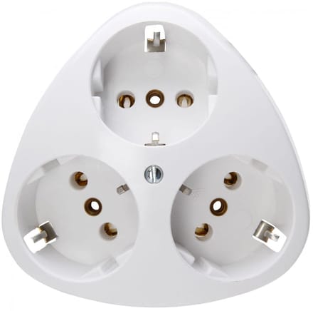 KOPP - Wandcontactdoos - Standard - Opbouw - 3-voudig Stopcontact - Randaarde - Arctic Glans Wit