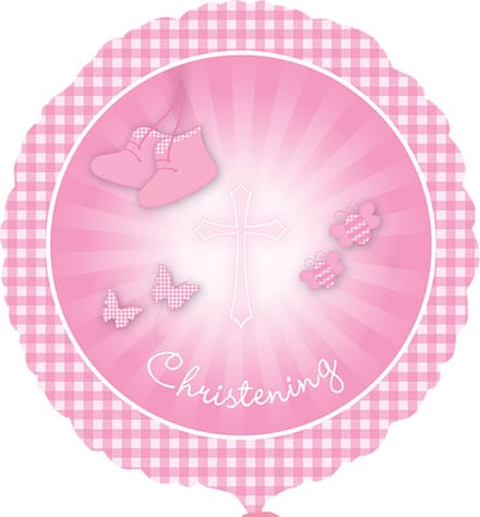 "Christening Booties" Doop - Roze Folieballon