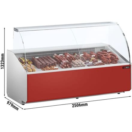 GGM Gastro Kühltheke - 2500mm - Frontblende Dunkelrot