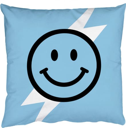 Sierkussens - Kussentjes Woonkamer - 45x45 cm - Smiley - Blauw - Bliksem