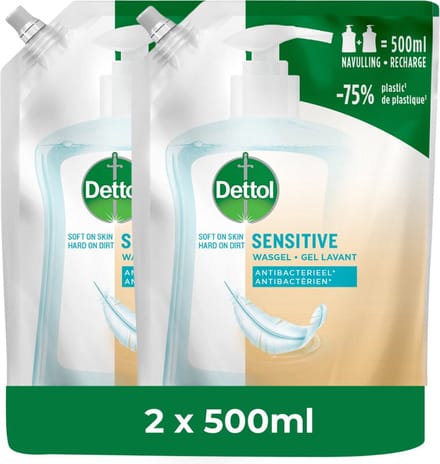 Dettol Refill Sensitive 500ML - 2 Stuks - Voordeelverpakking