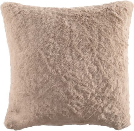 Tiseco - Kussen (gevuld) RUBY - zacht imitatie konijnenbont - 45x45 cm, Taupe