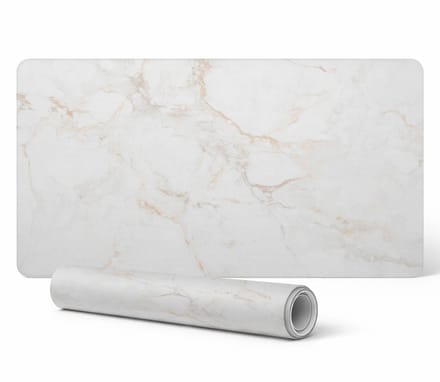 Antislip beschermmat voor op het bureau met marmernerfmotief, 90x45 cm