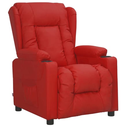 vidaXL - Fauteuil - verstelbaar - kunstleer - wijnrood