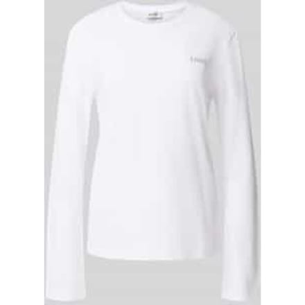 Regular fit shirt met lange mouwen met labelstitching
