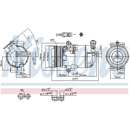 Compressor airconditioning NISSENS 890006