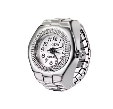 Vingerhorloge - Vinger Ring Horloge - Finger Watch - Zilver Wit