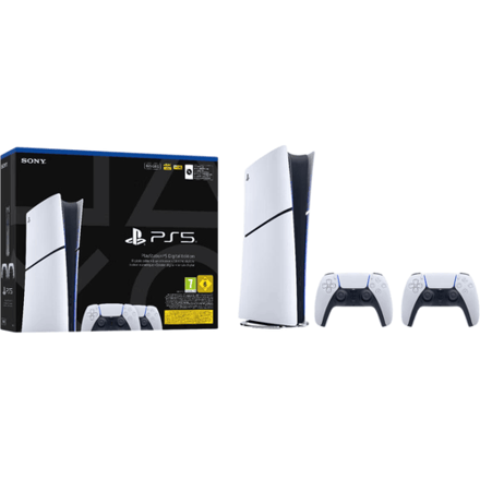 PlayStation 5 Digital Edition - Slim - 825GB Bundel met 2 Dualsense Draadloze Controllers