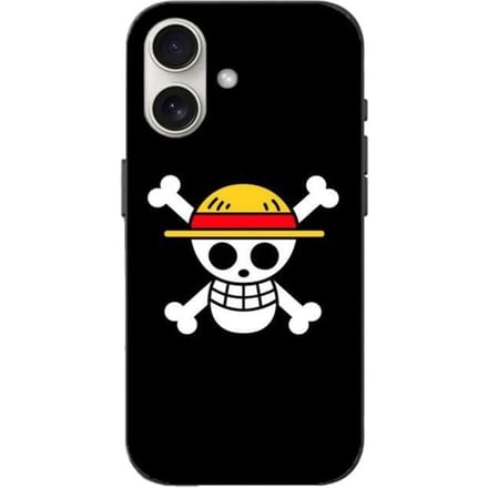 Hoesje - One Piece - Iphone 16 Plus - Piratenvlag - Strohoed - Flexibel