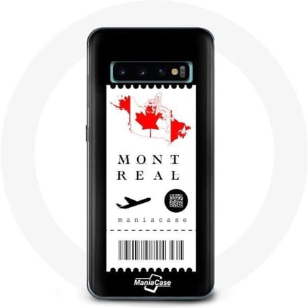 Coque pour Samsung Galaxy S10 Plus Billet d'avion Montréal Canada