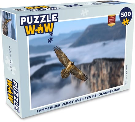 Puzzel Lammergier vliegt over een berglandschap - Legpuzzel - Puzzel 500 stukjes