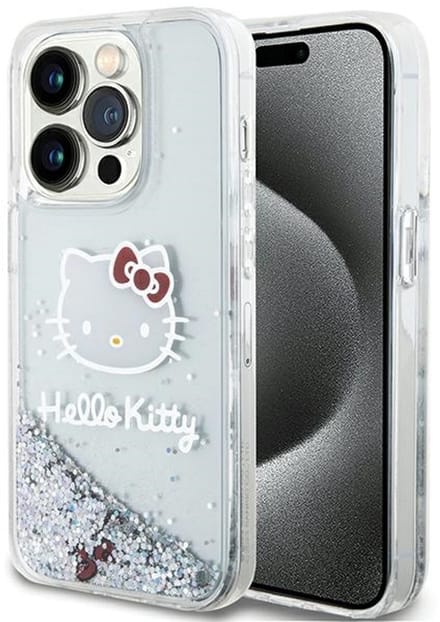 Hello Kitty iPhone 15 Pro - Glitter Hoesje - Zilver