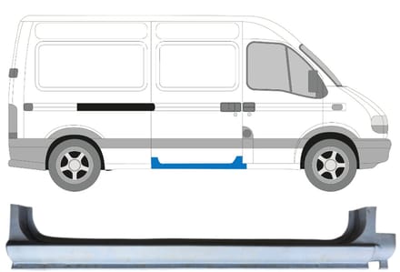 Schuifdeur dorpel reparatiepanel voor Renault Master 1998-2010 / Rechts