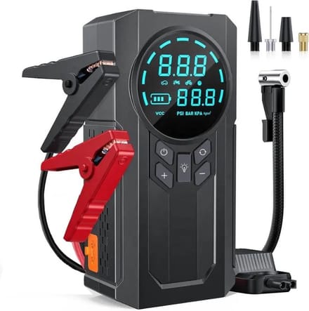 Gearner Jumpstarter 3000A - compressor met starthulp - 18.500 mAh - SOS noodlicht