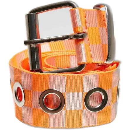 Urban Classics - Checker with Eyelets Riem - S/M - Oranje/Wit