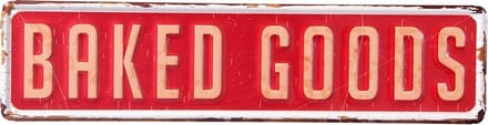 Clayre & Eef Tekstbord 40x10 cm Rood Ijzer Rechthoek Baked Goods Wandbord