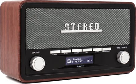 Denver DAB Radio - Retro Radio - Bluetooth - DAB+/ FM - Dimbaar - Batterijen & Netstroom - DAB18