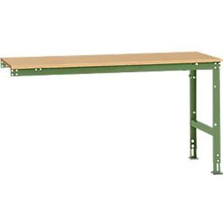 Manuflex aanbouwtafel UNIVERSAL Standaard, 1750 x 800 mm, multiplex natuur, resedagroen