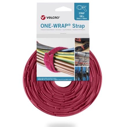 VELCRO® One Wrap® Strap - 20 mm x 150 mm - 100 stuks - Rood