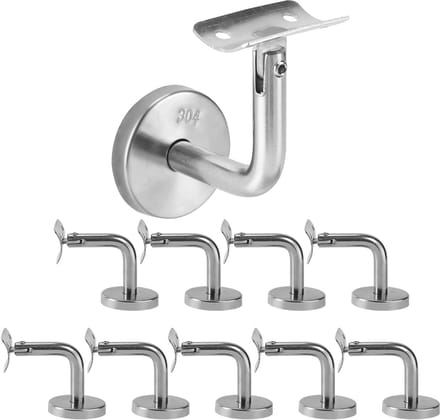 5x RVS Handgreepsteun Muurbevestiging Ø50 mm - Corridor Balustrade Ondersteuning