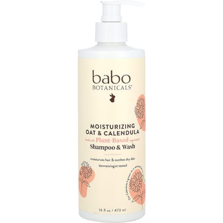 Babo Botanicals, Moisturizing Shampoo & Wash, Oat & Calendula, 16 fl oz (473 ml) white