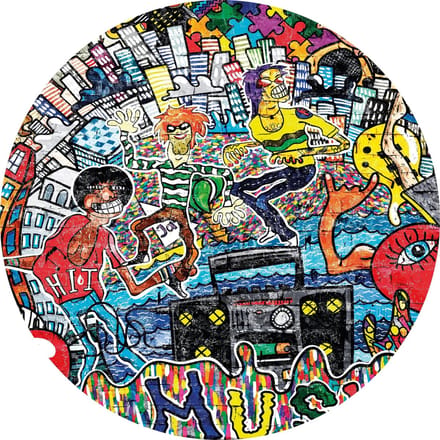 Vinyl | Vloerkleed vinyl rond | Graffiti art | | 95 cm Rond