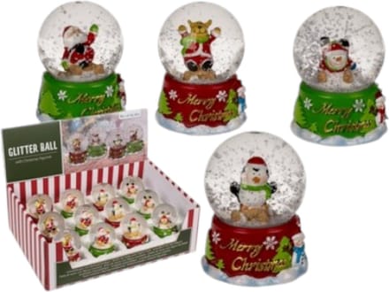 Sneeuwbol kerstfiguren per stuk