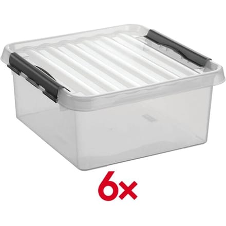 Sunware - Q-line opbergbox 18L transparant metaal - 40 x 40 x 20 cm