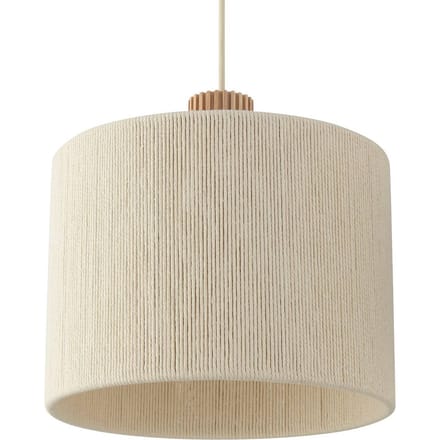 Brilliant Hanglamp Arlo, beige, textiel, lengte 120 cm, 3-lamps