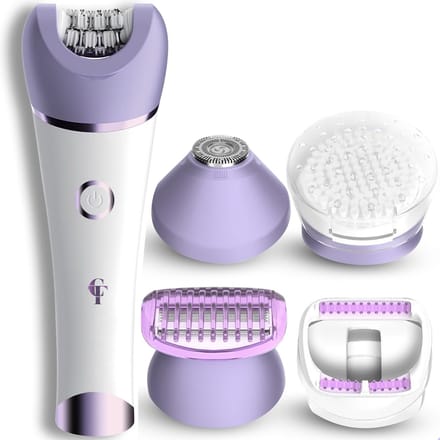 CarpeTech SmoothSeries – Epileerapparaat – dames – 4-in-1 Epilator – Met Scheerkop & Gezichtsontharing – Oplaadbaar & Draadloos – Wit/Paars