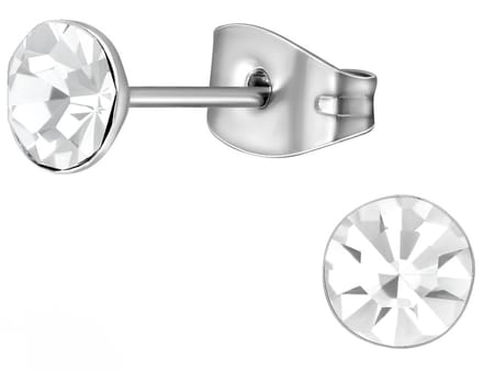 CS Joy - Oorbellen - 5 mm - Chirurgisch staal - kristal - oorknoppen