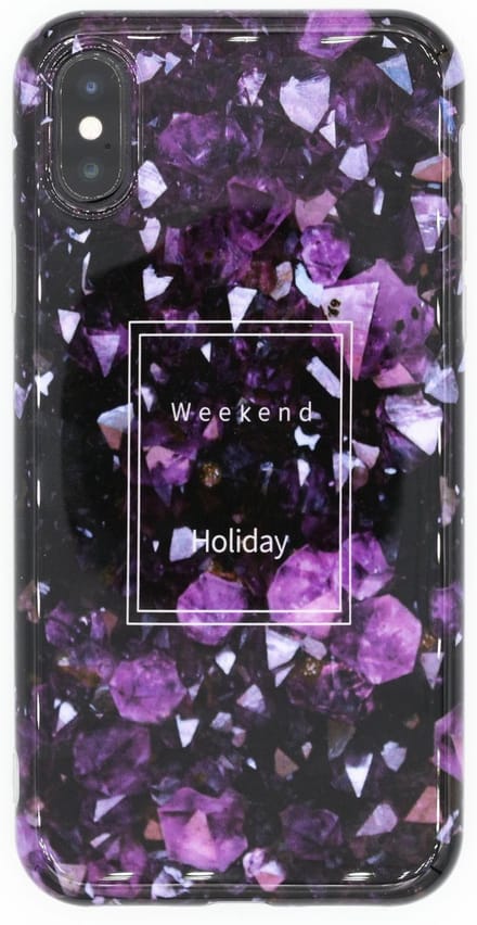 Geschikt voor Luxe Glitter Back cover voor Apple iPhone X - iPhone XS - Paars - Holiday