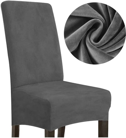 Stoelhoes L Donkergrijs Dik Velours Hoge Rugleuning 70cm