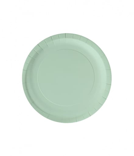 Wegwerpbordjes Pastel Groen 23cm - 8st - Feestjecreatief