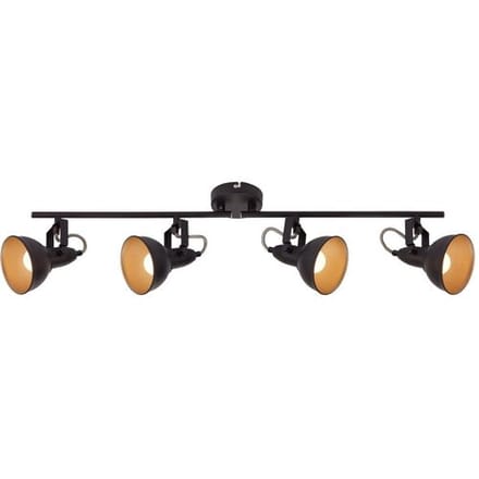 BRILONER SOFT - Plafondspot – retro opbouwspot – zwart-goud – 2x E14 fitting – kantelbaar – metaal – 79 cm